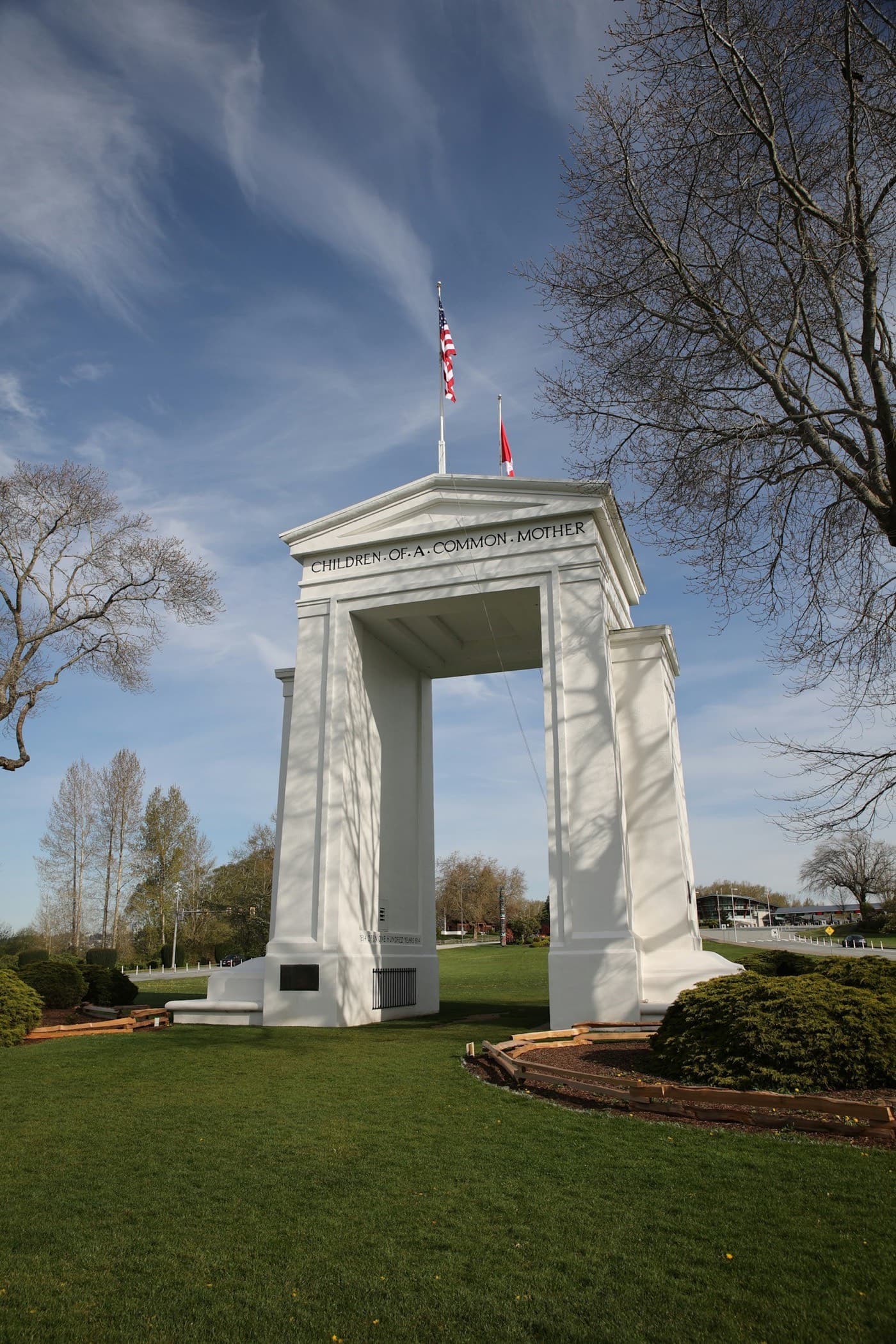 The Peace Arch monument at the Canada–US border crossing