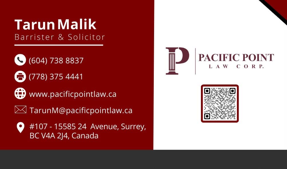 Pacific Point Law Corp. business card
